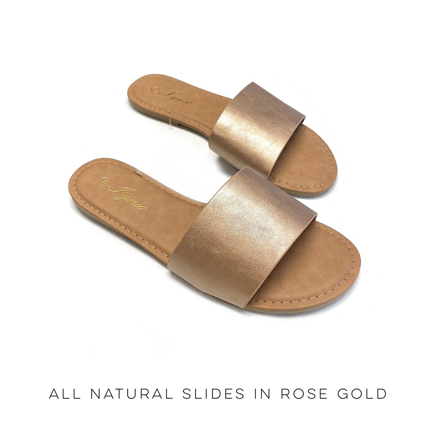 All Natural Slides in Rose Gold