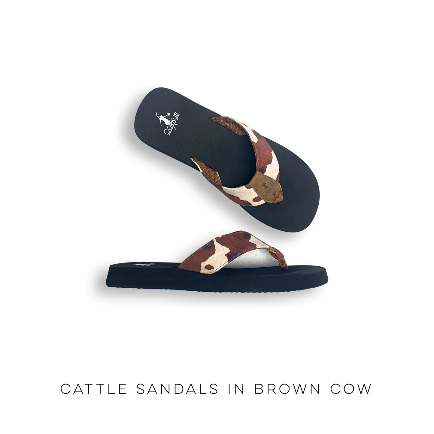 Cattle Sandals in Brown Cow