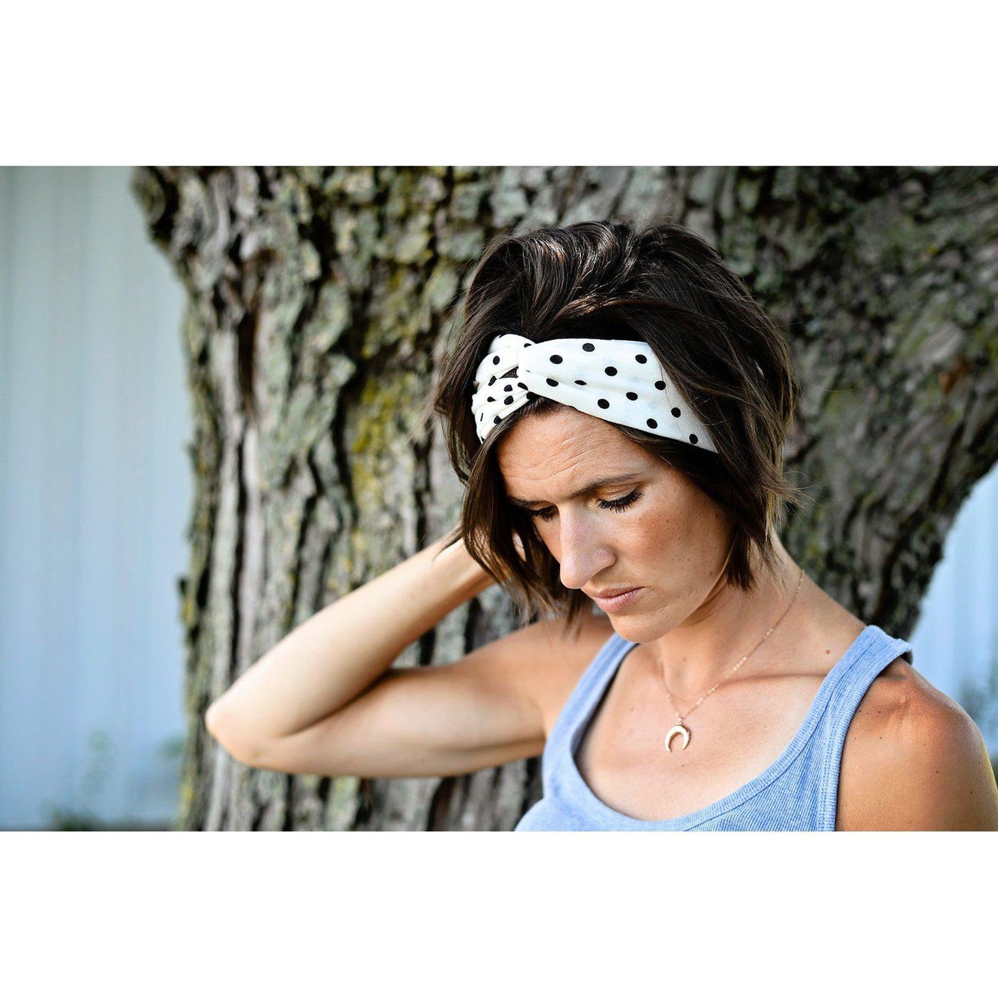 Polka Dotted Fun Headband in White