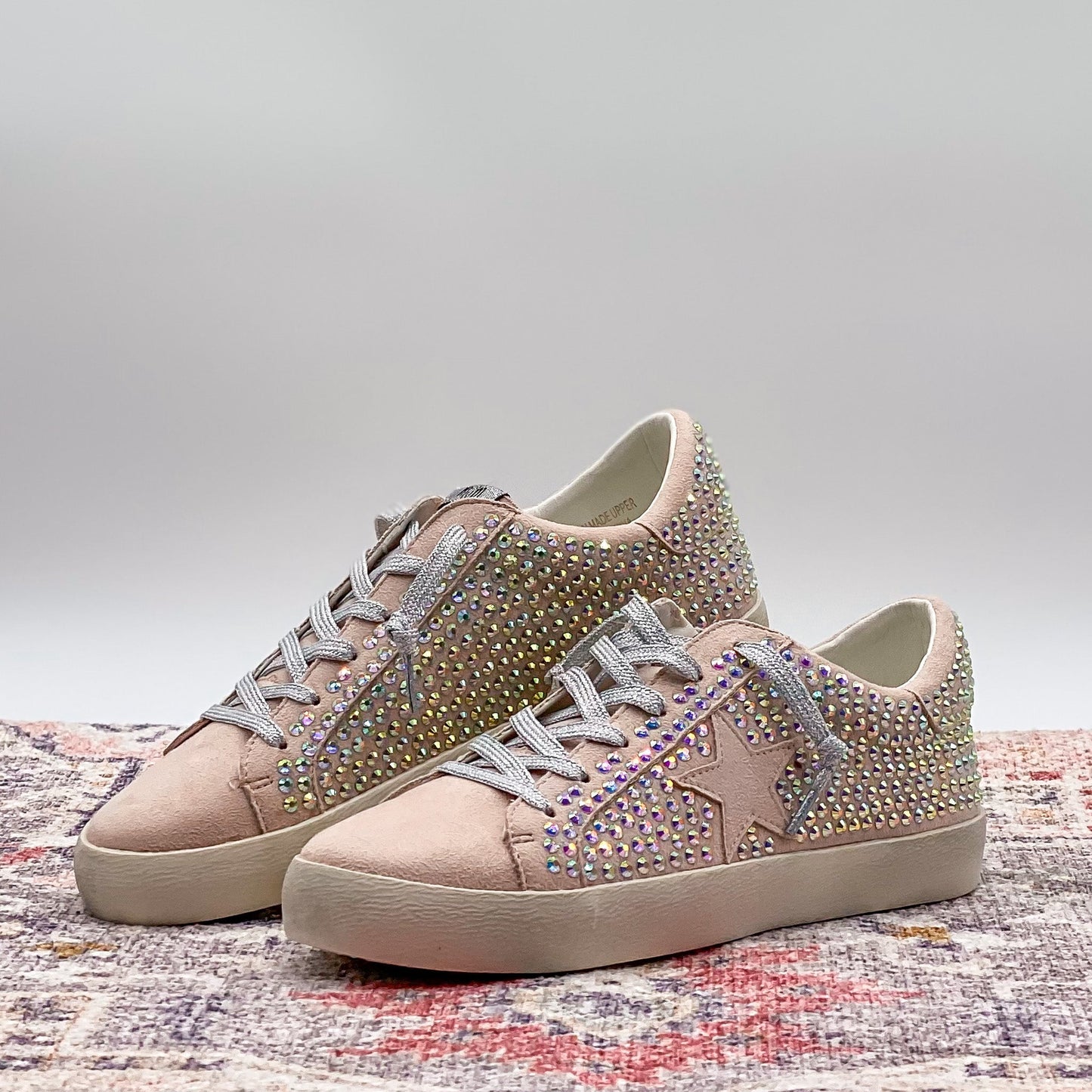 Joann Rhinestone Sneaker in Pink