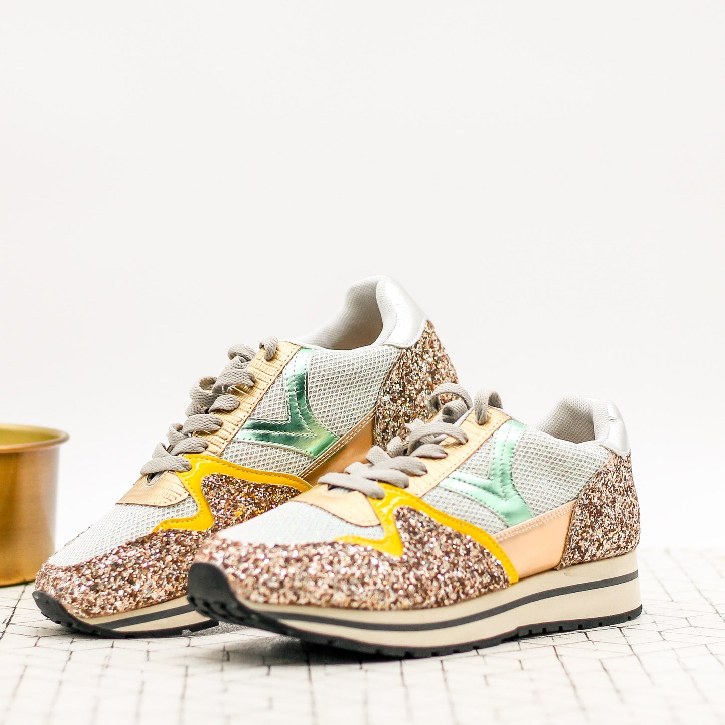 Miu Miu Glitter Retro Sneaker