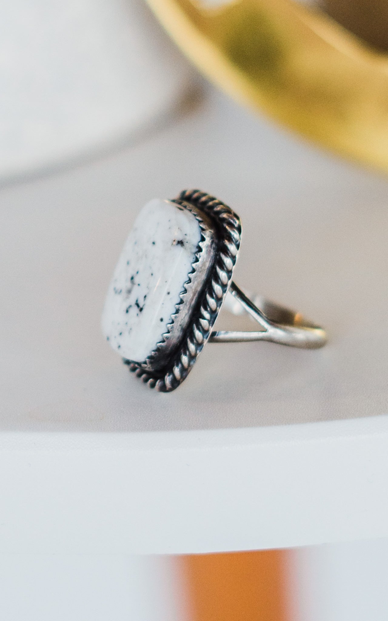 Augustine Largo White Buffalo Ring