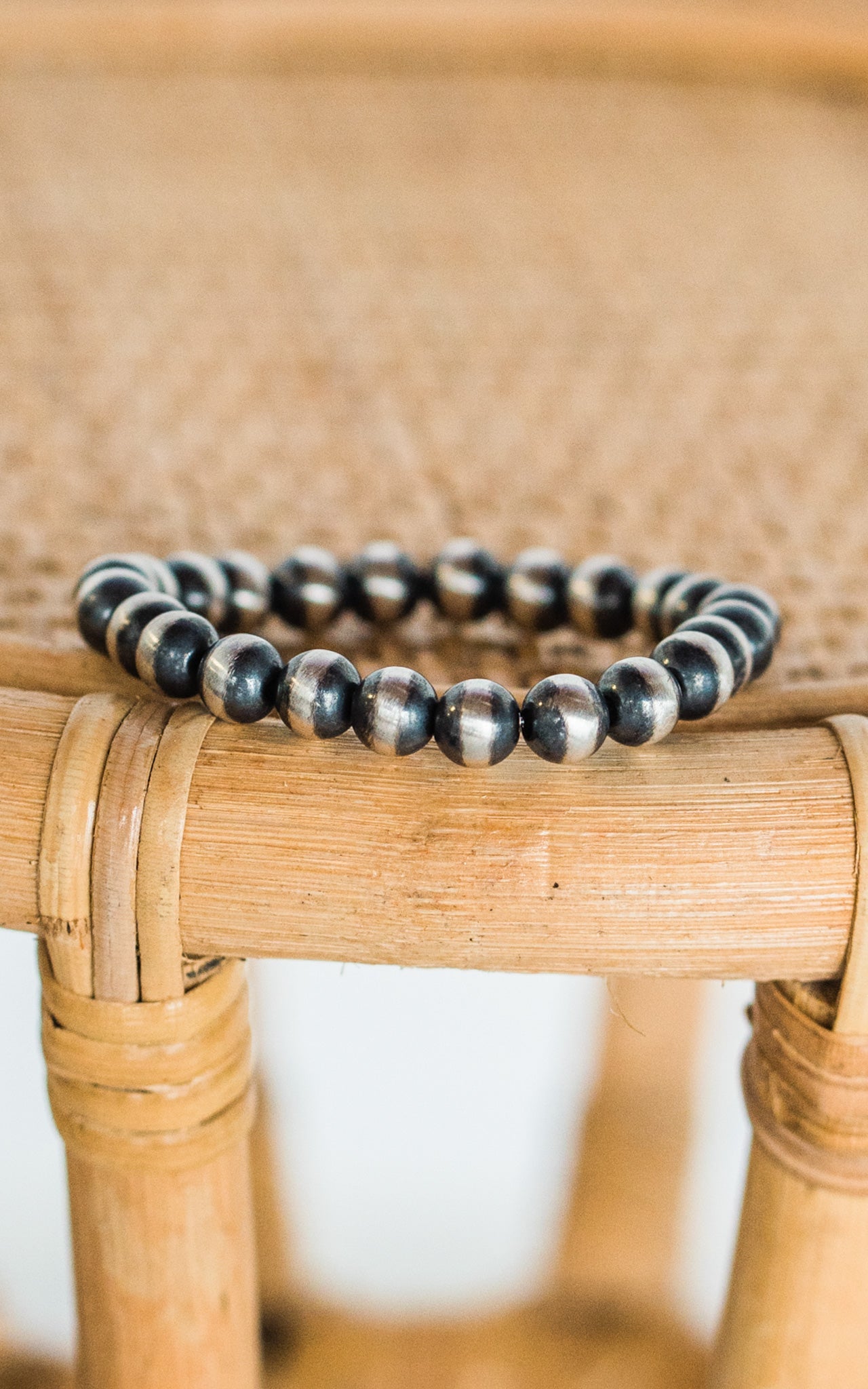 Mason Lee Sterling Silver 8mm Navajo Pearl Bracelet