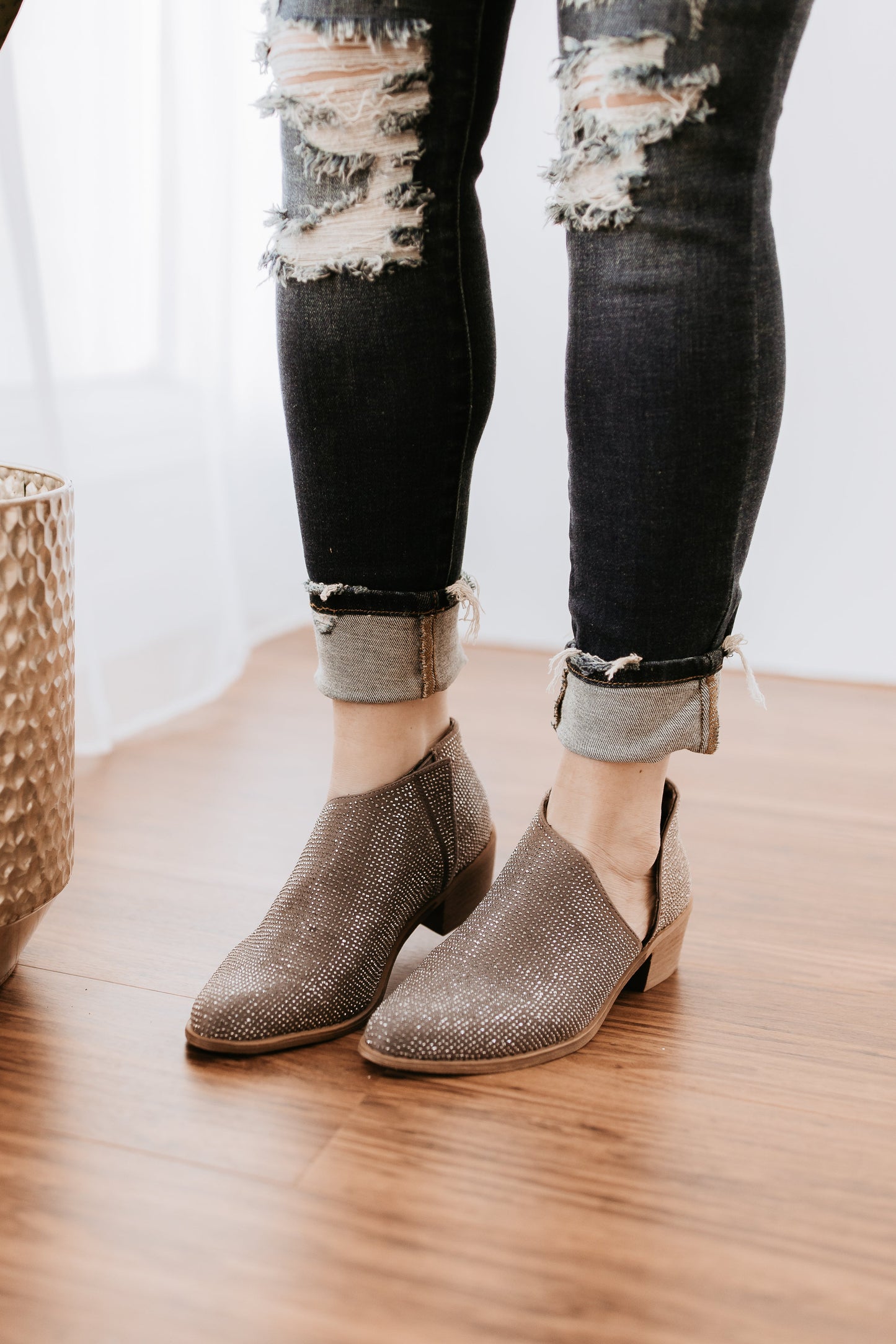 Very G Crystal Shoes in Taupe