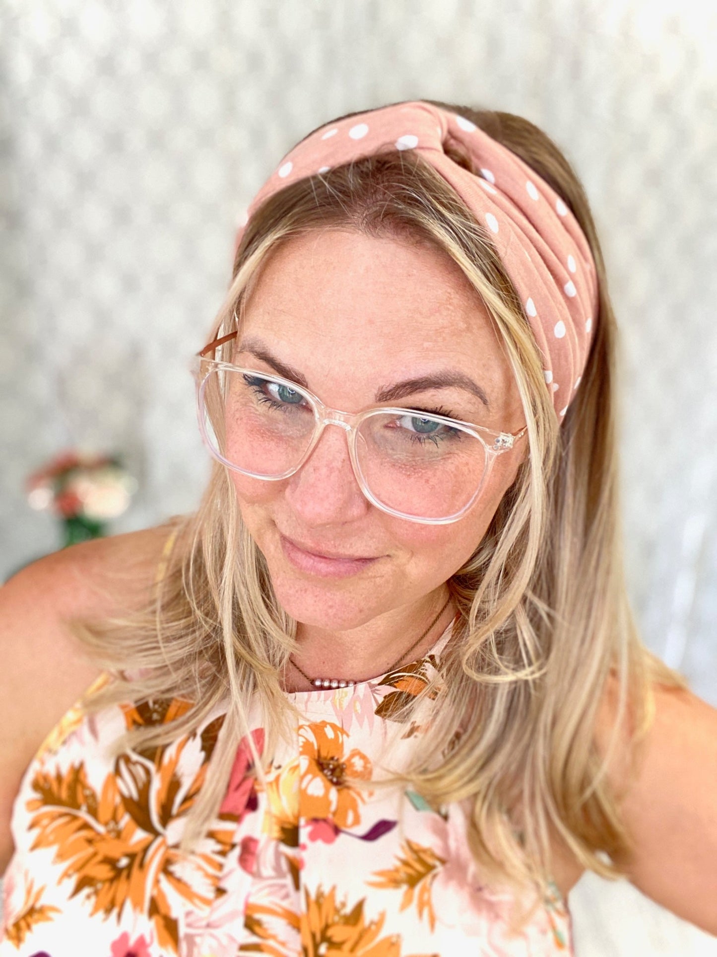 Polka Dotted Fun Headband in Pink