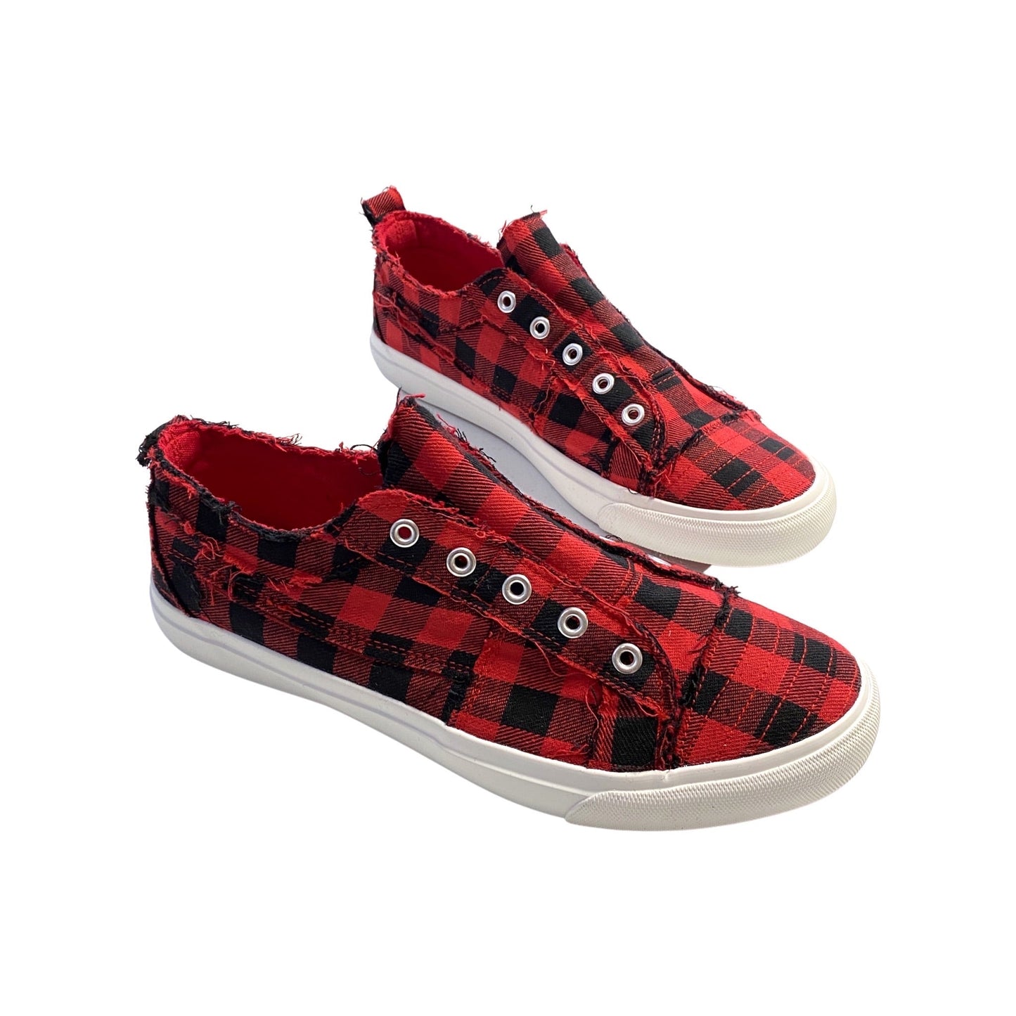 My Red Plaid Babalu Shoes