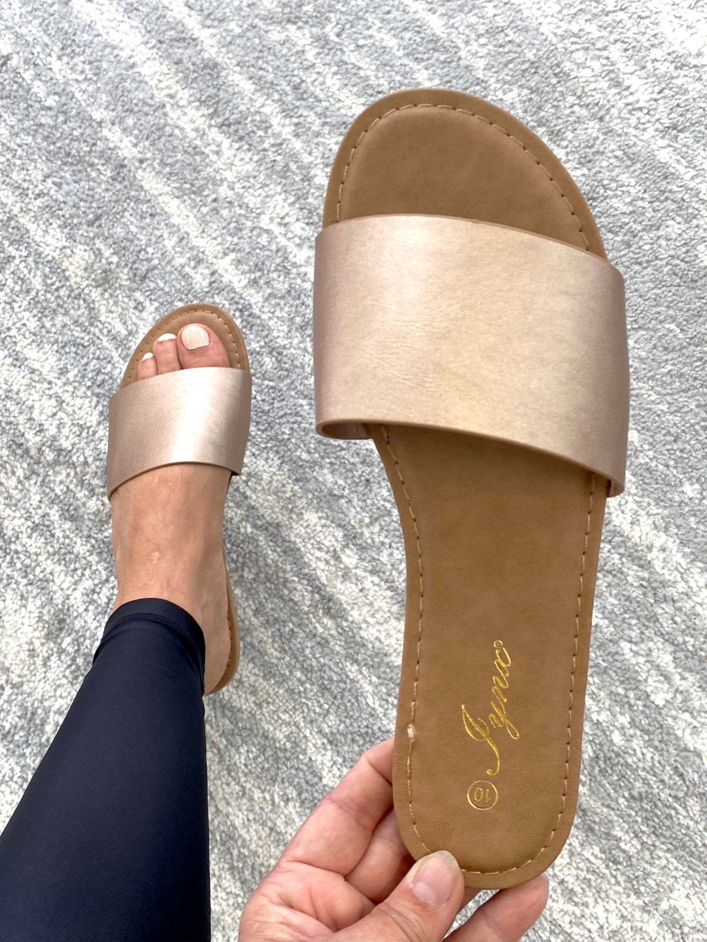 All Natural Slides in Rose Gold