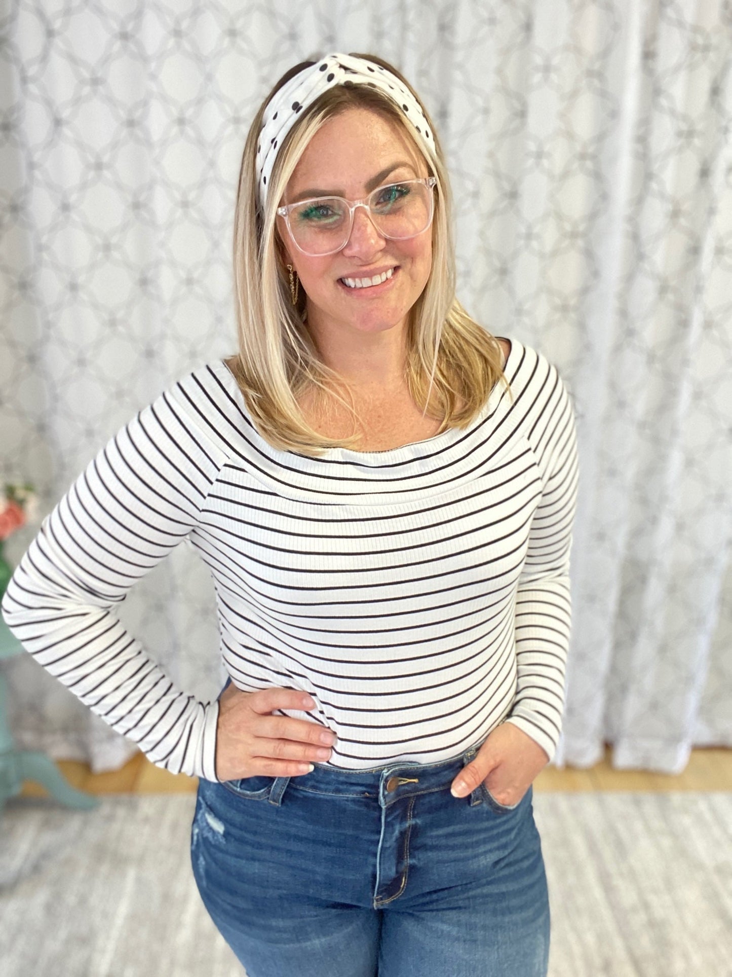 Polka Dotted Fun Headband in White