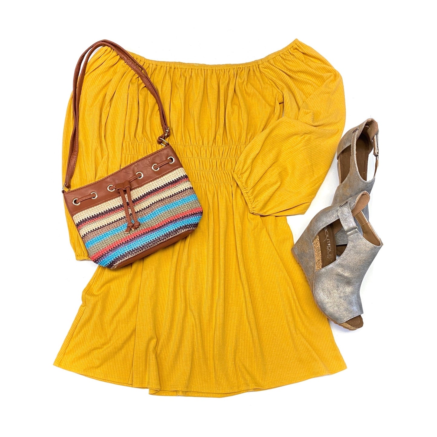 Vintage Bohemian Bucket Bag in Brown