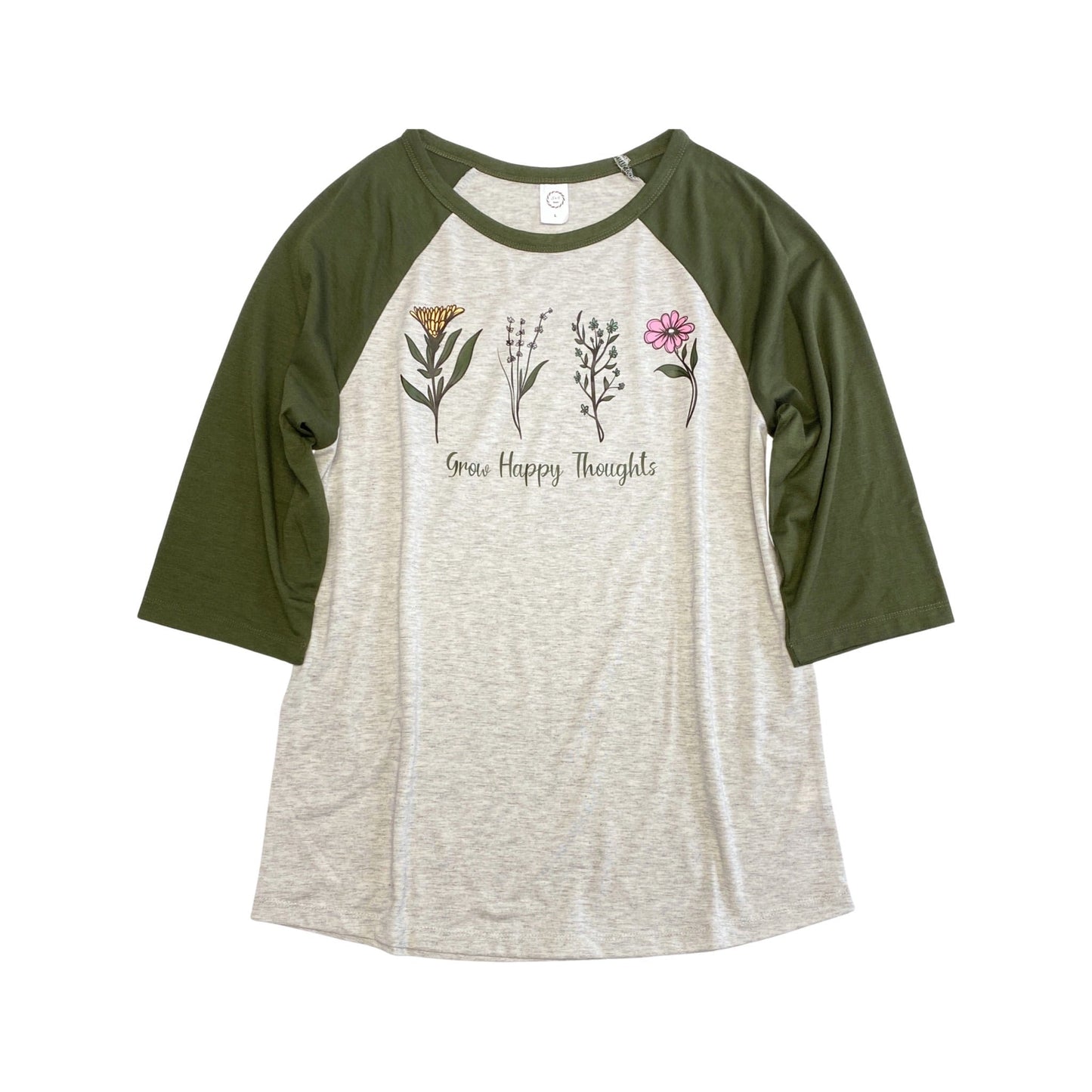 Grow Happy Thoughts Graphic Raglan