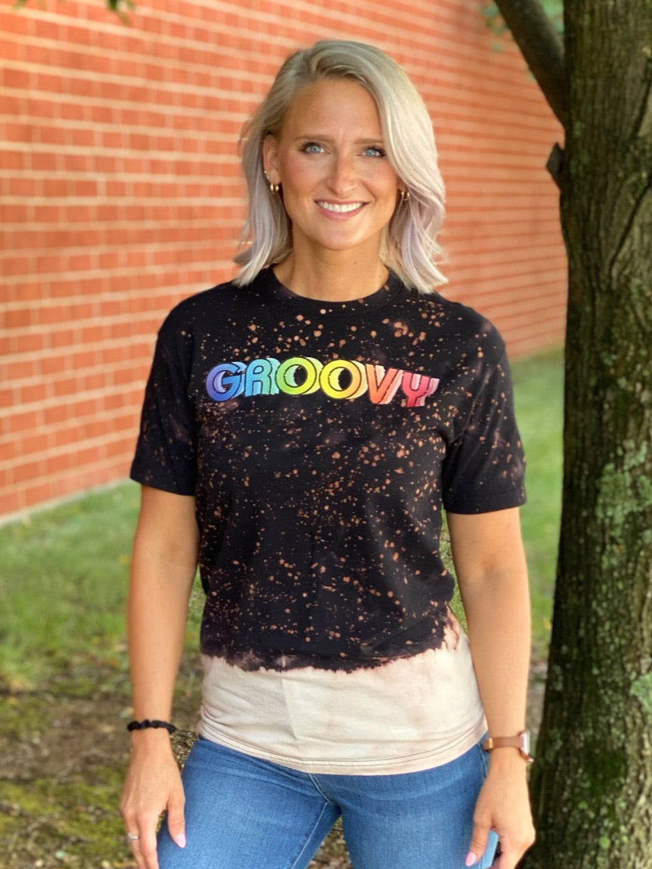 Groovy Bleached Graphic Tee