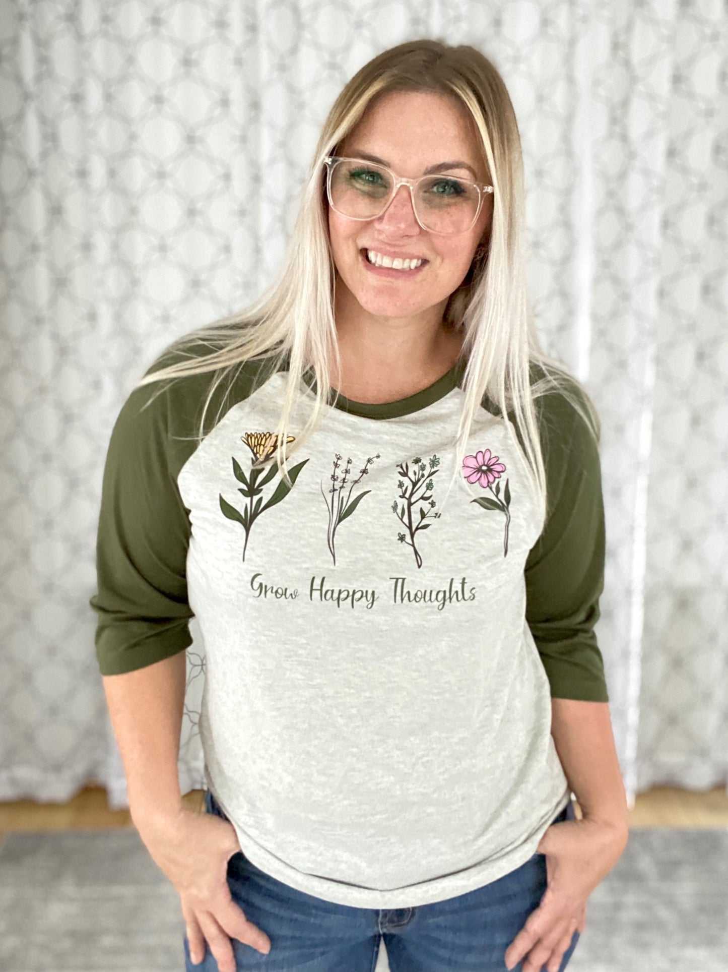 Grow Happy Thoughts Graphic Raglan