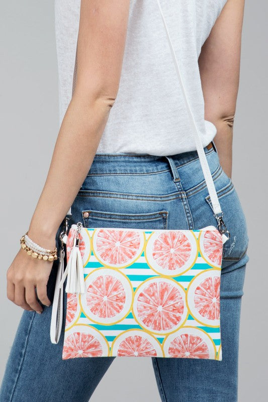Grapefruit Fun Cross Body Clutch