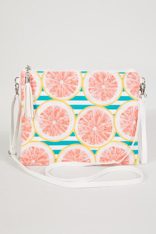 Grapefruit Fun Cross Body Clutch