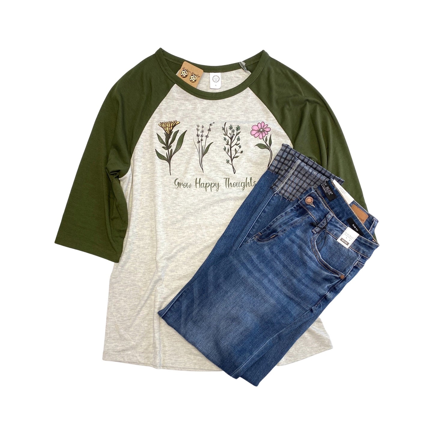 Grow Happy Thoughts Graphic Raglan