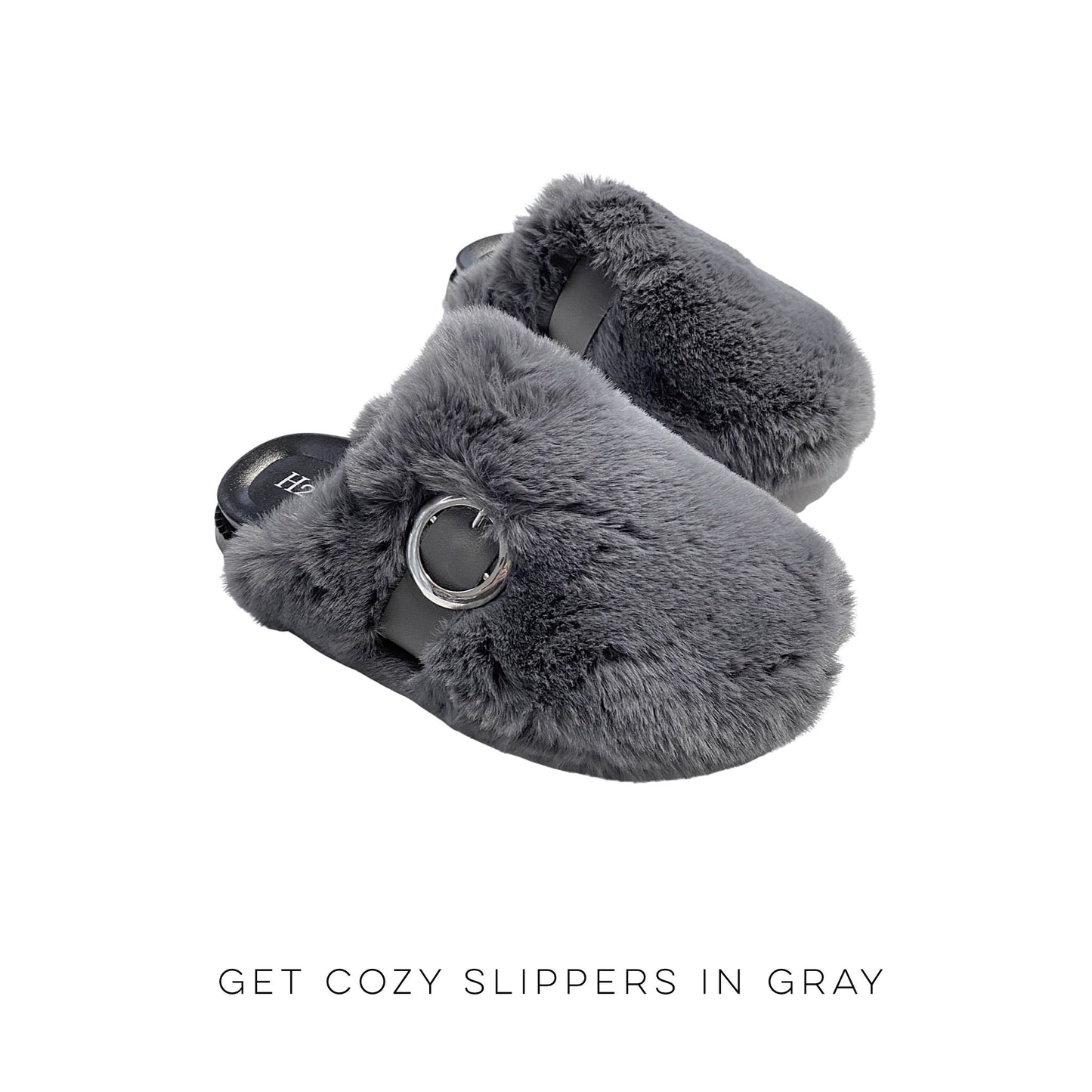 Get Cozy Slippers in Gray