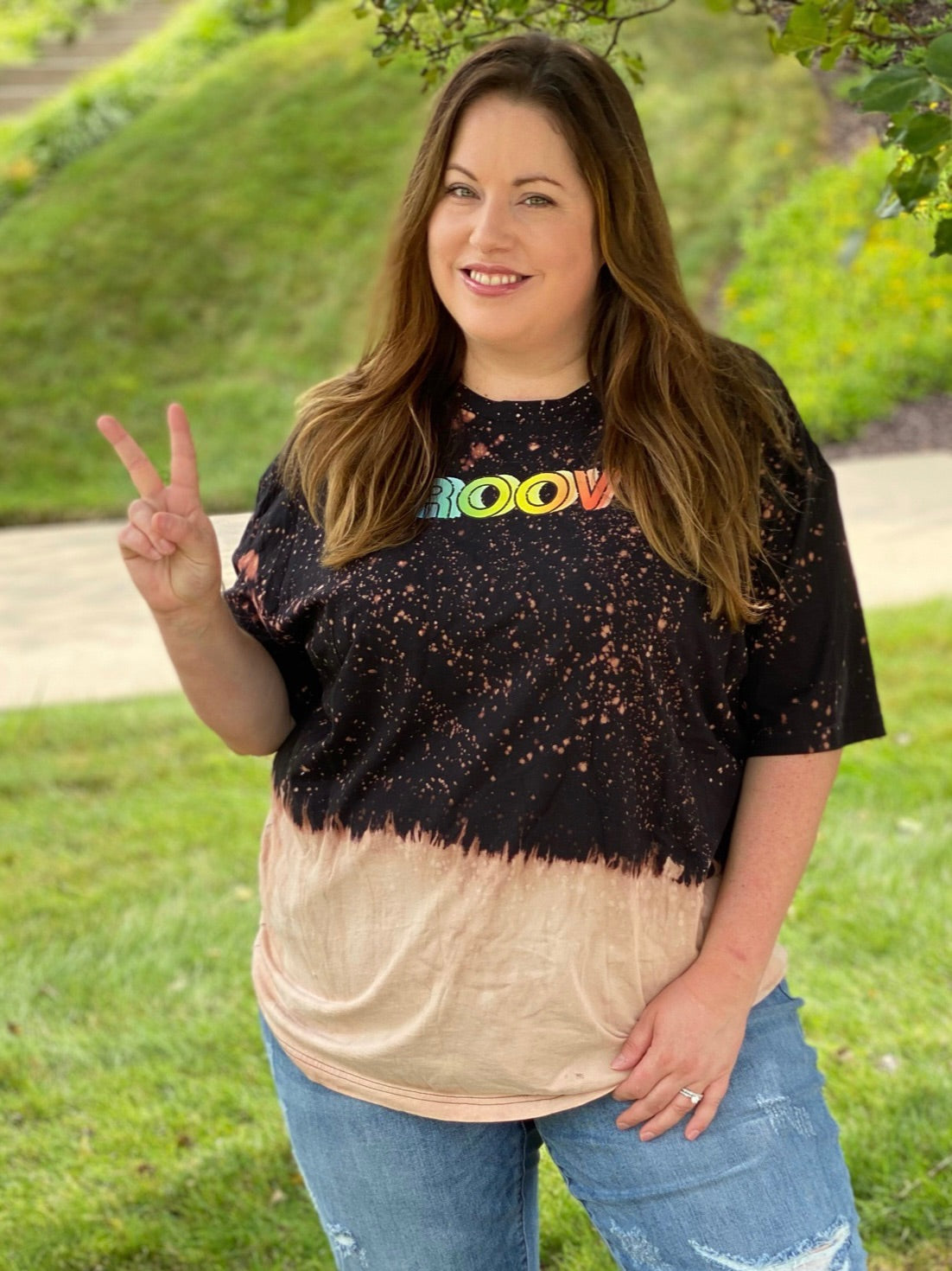 Groovy Bleached Graphic Tee