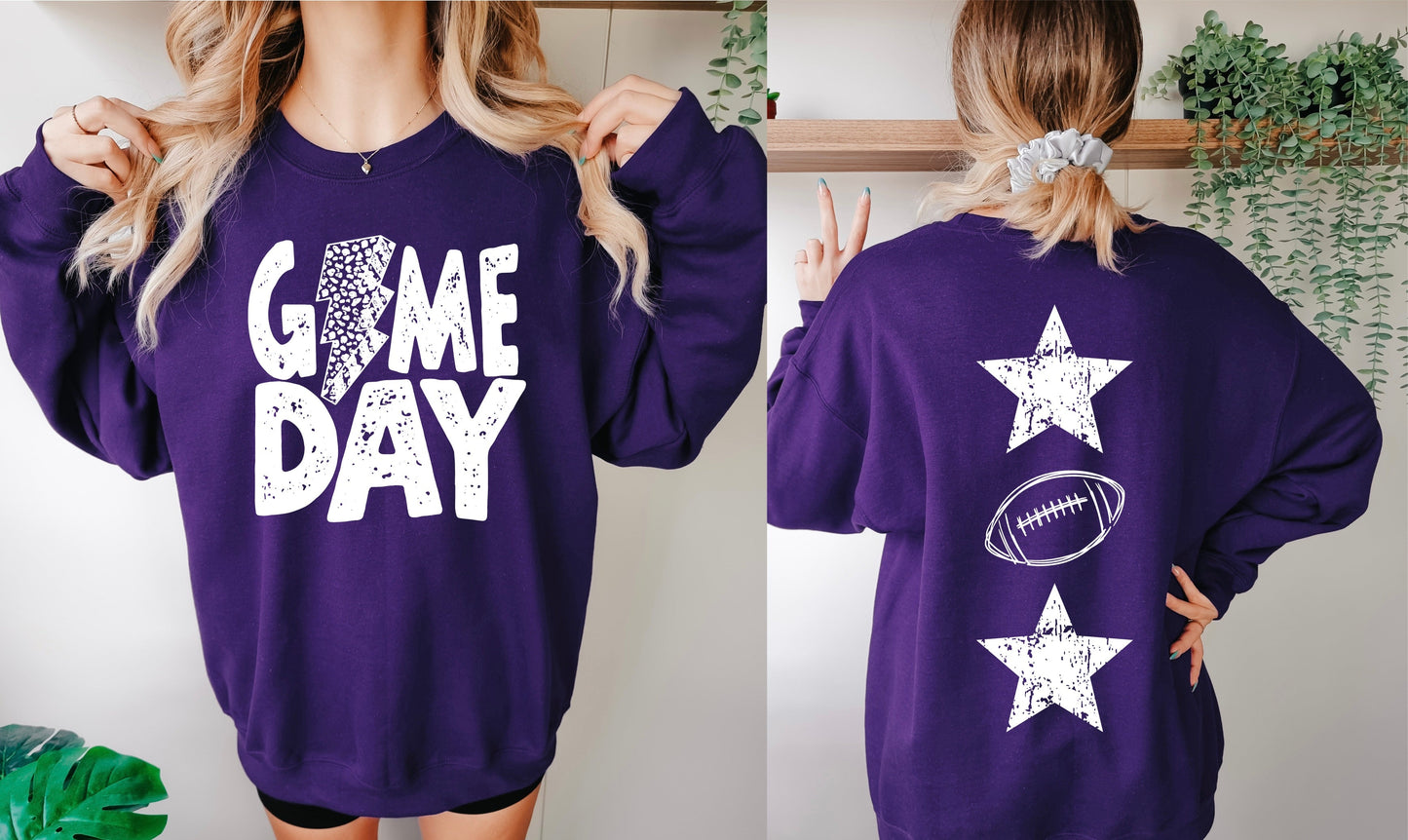 Game Day Sweatshirt Football - Multiple Color Options