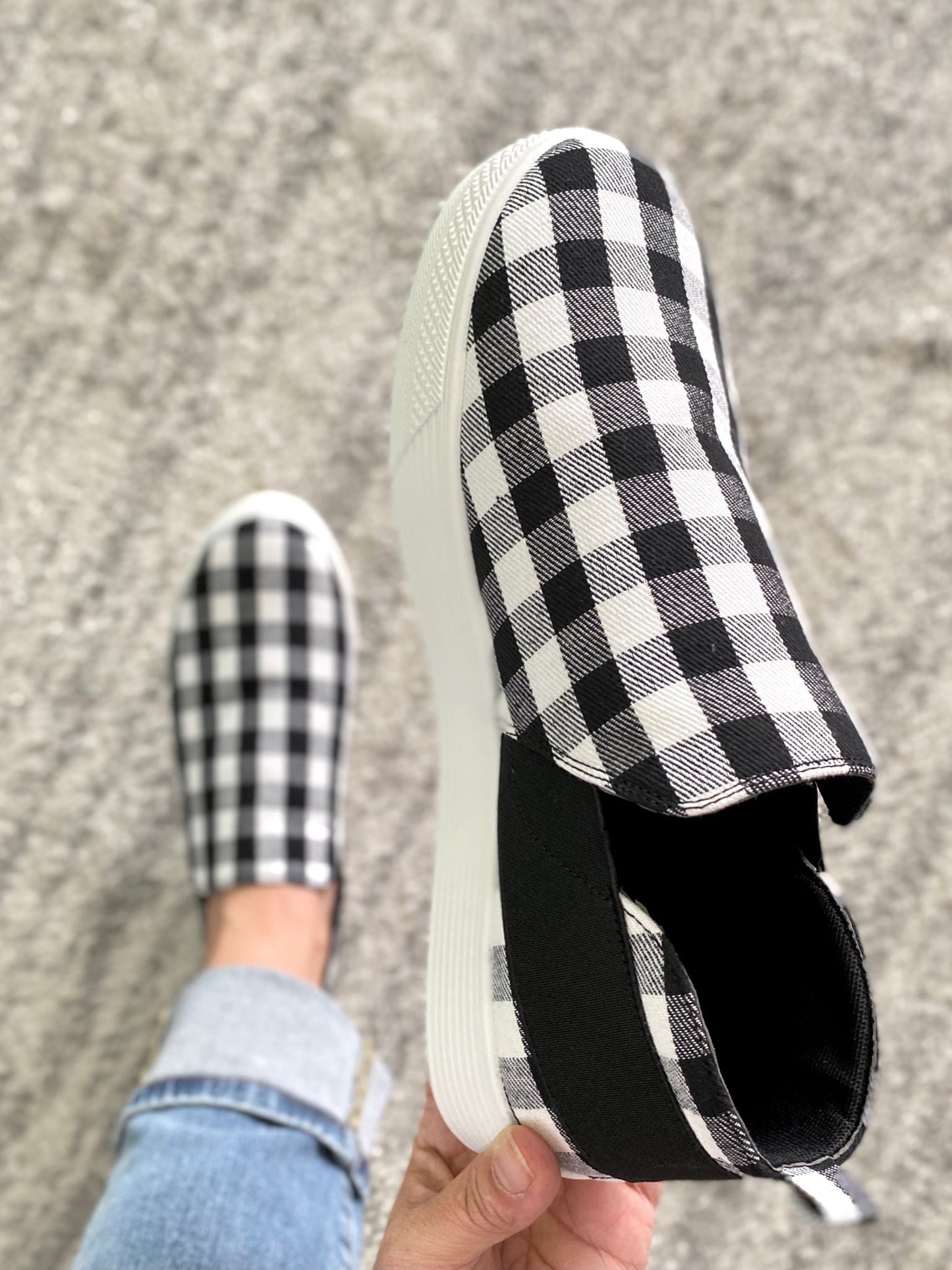 So Sammy Shoes in White Plaid