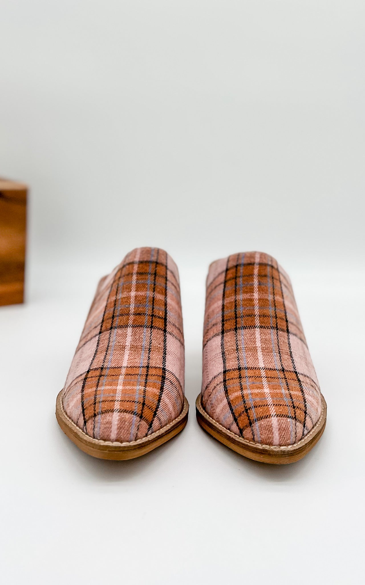 Beast Angela Mules in Blush Plaid