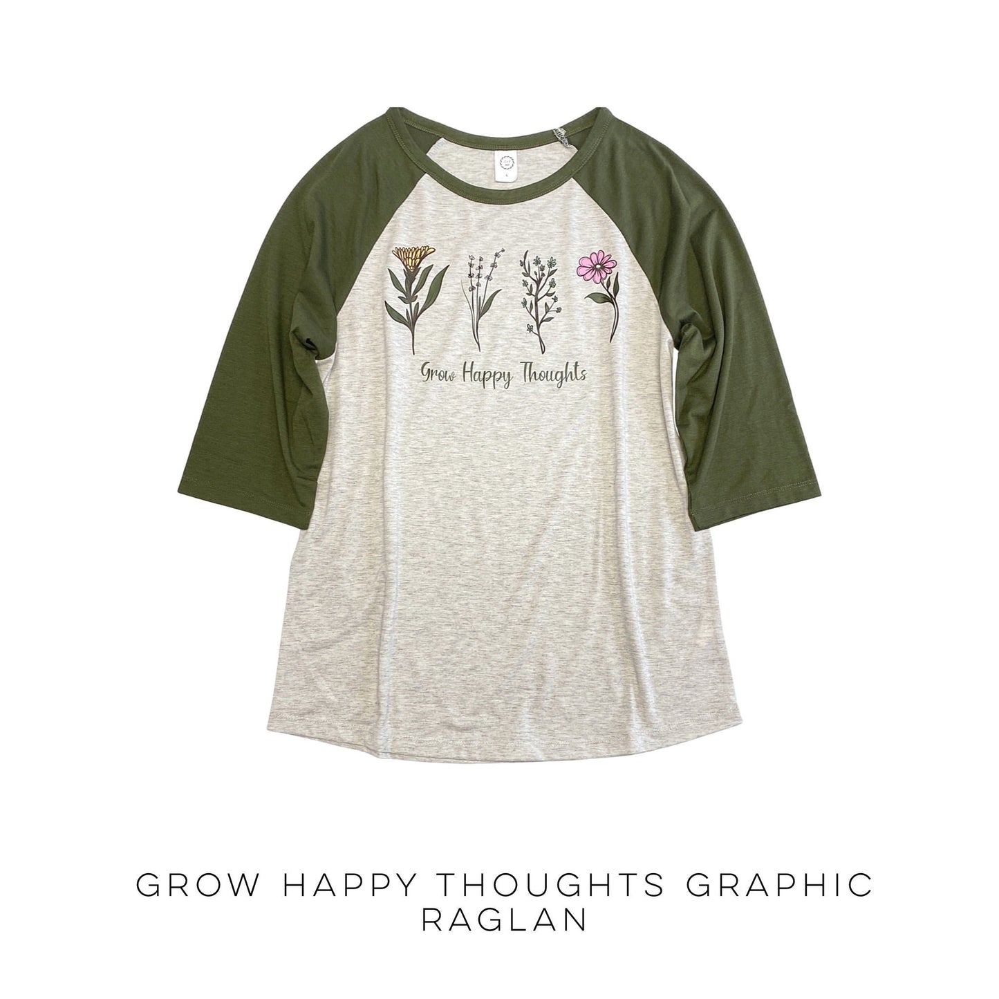Grow Happy Thoughts Graphic Raglan