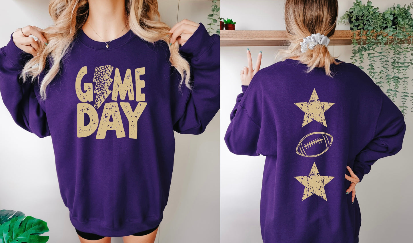 Game Day Sweatshirt Football - Multiple Color Options