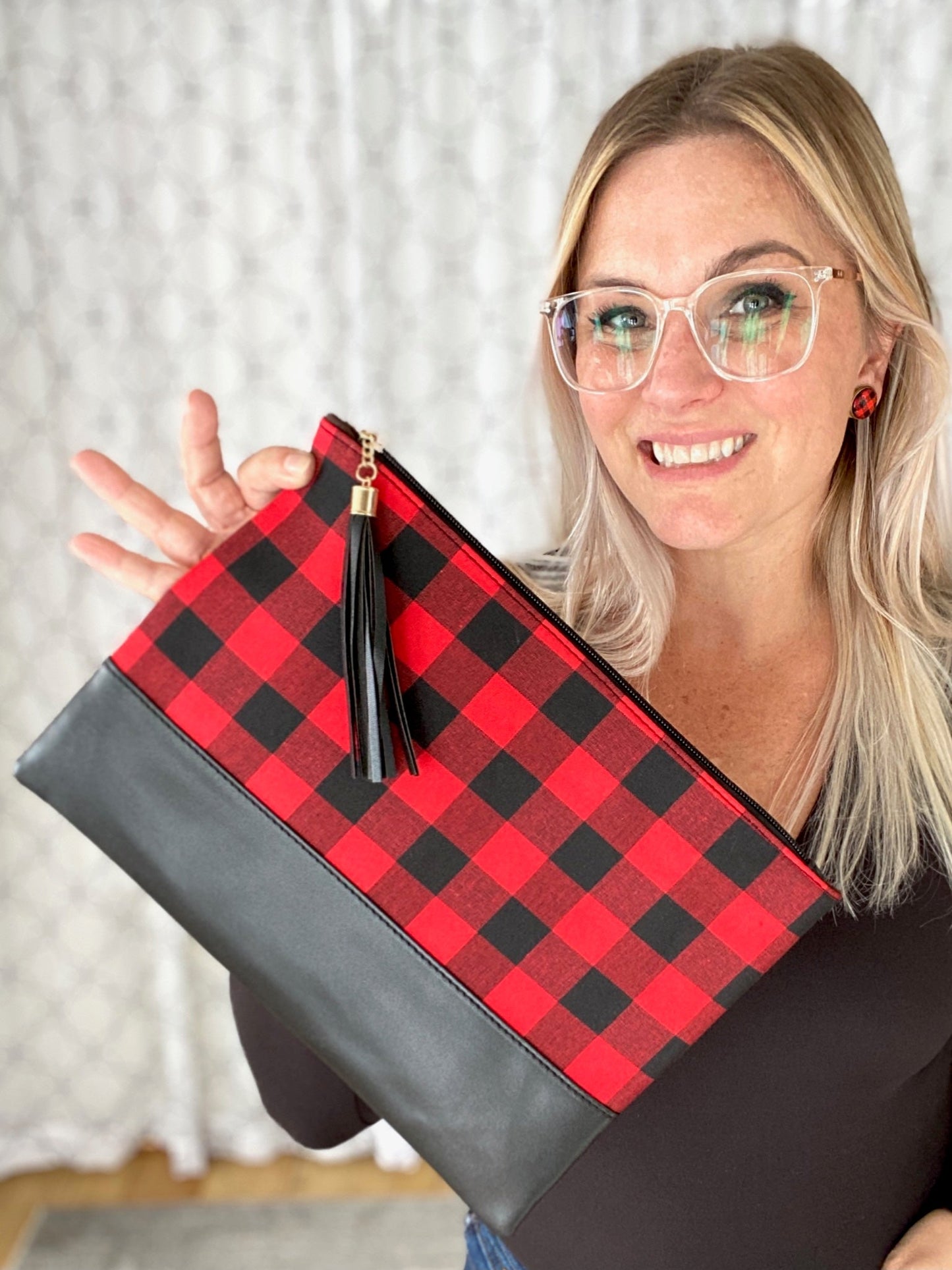 Adorned with Plaid Clutch