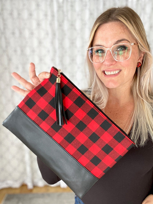 Adorned with Plaid Clutch