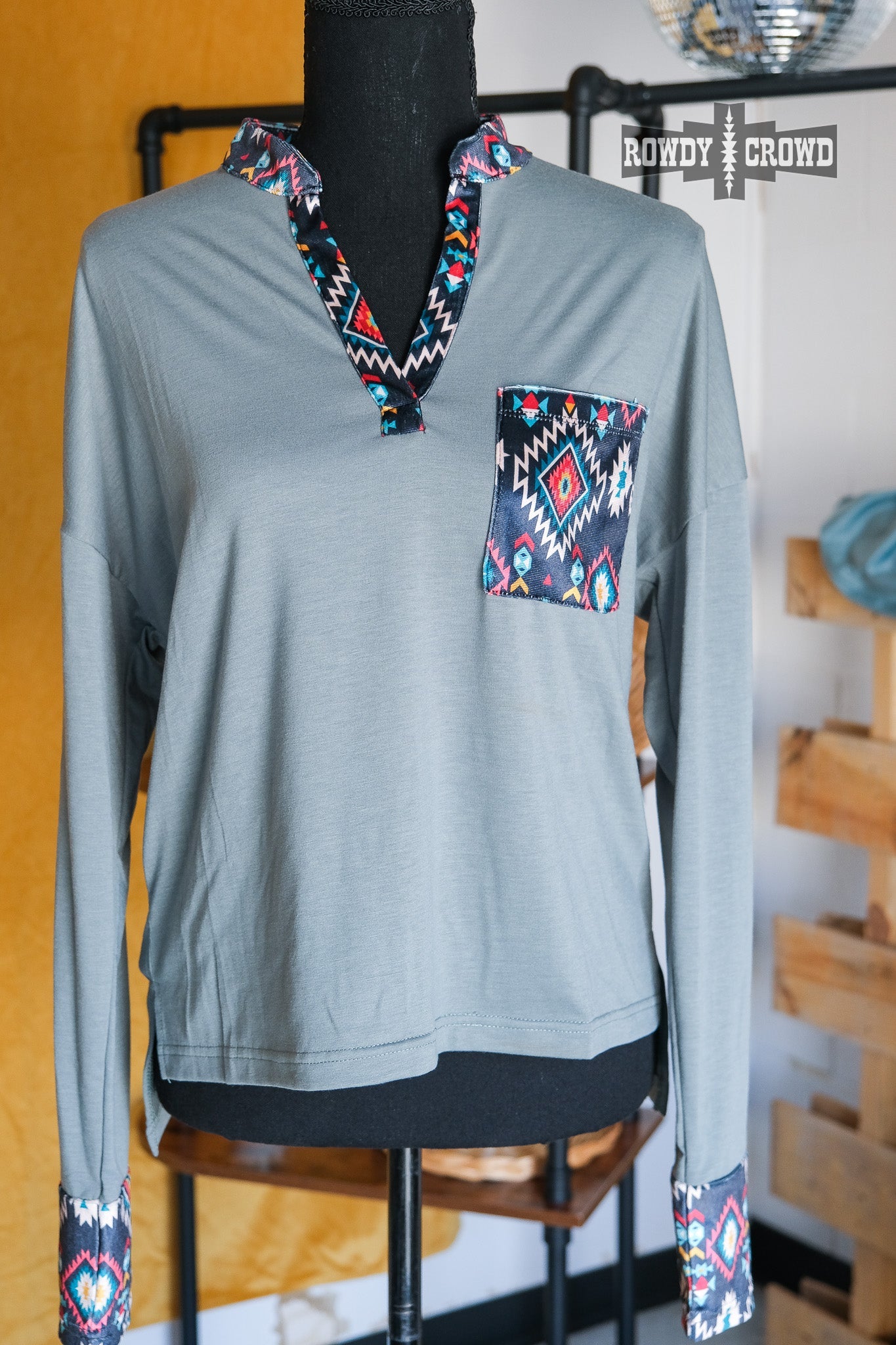 western blouse, western apparel, western boho, western aztec top, western top, western womens tops, womens western shirts, womens aztec top,  aztec print print top, western long sleeve, western wear, western wholesale apparel, womens western wholesale, cowgirl tops, western attire, western fashion, western clothing, western wholesale, wholesale clothing, womens western blouse
