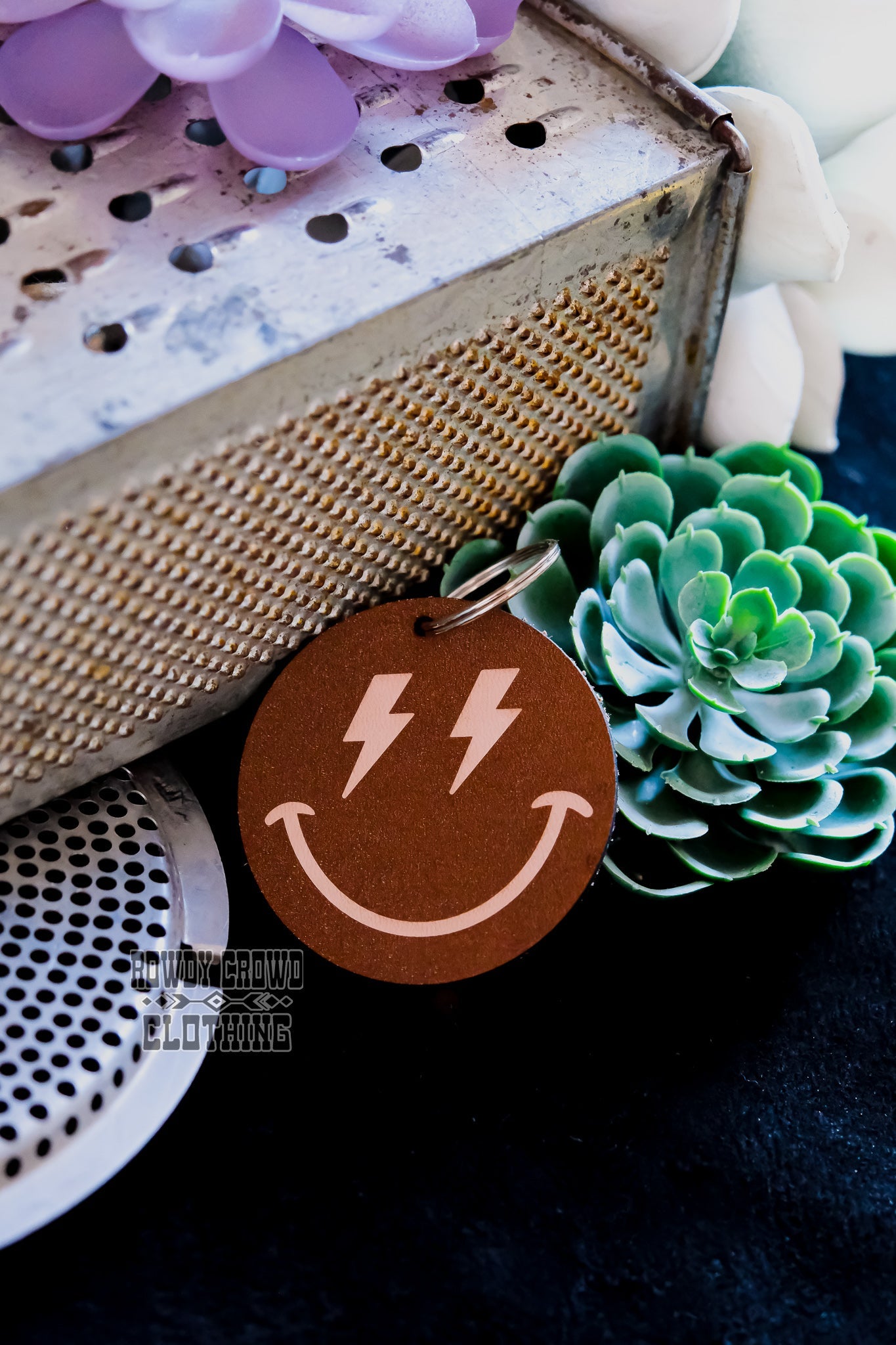 western keychains, western accessories, leather keychain, western accessories, western car accessories, western wholesale, western wholesale accessories, keychains, smiley face keychain, smiley face with lightning bolts