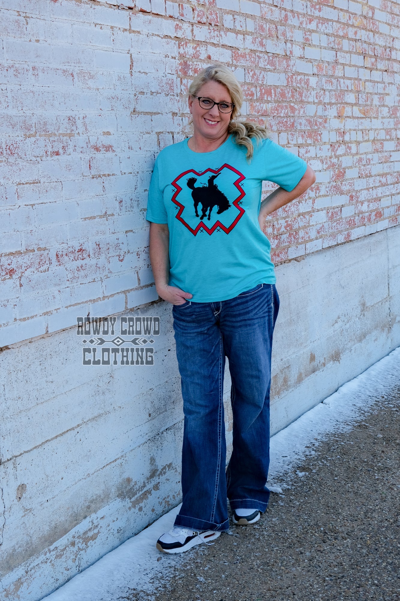 womens apparel, womens western tops, western tops, western apparel, western attire, embroidered tops, southwestern tops, southwestern style, womens western fashion, western wholesale, wholesale clothing and accessories wholesale clothing, western wholesale clothing, bronc, bronc riding, bronc tee, bronc riding tee