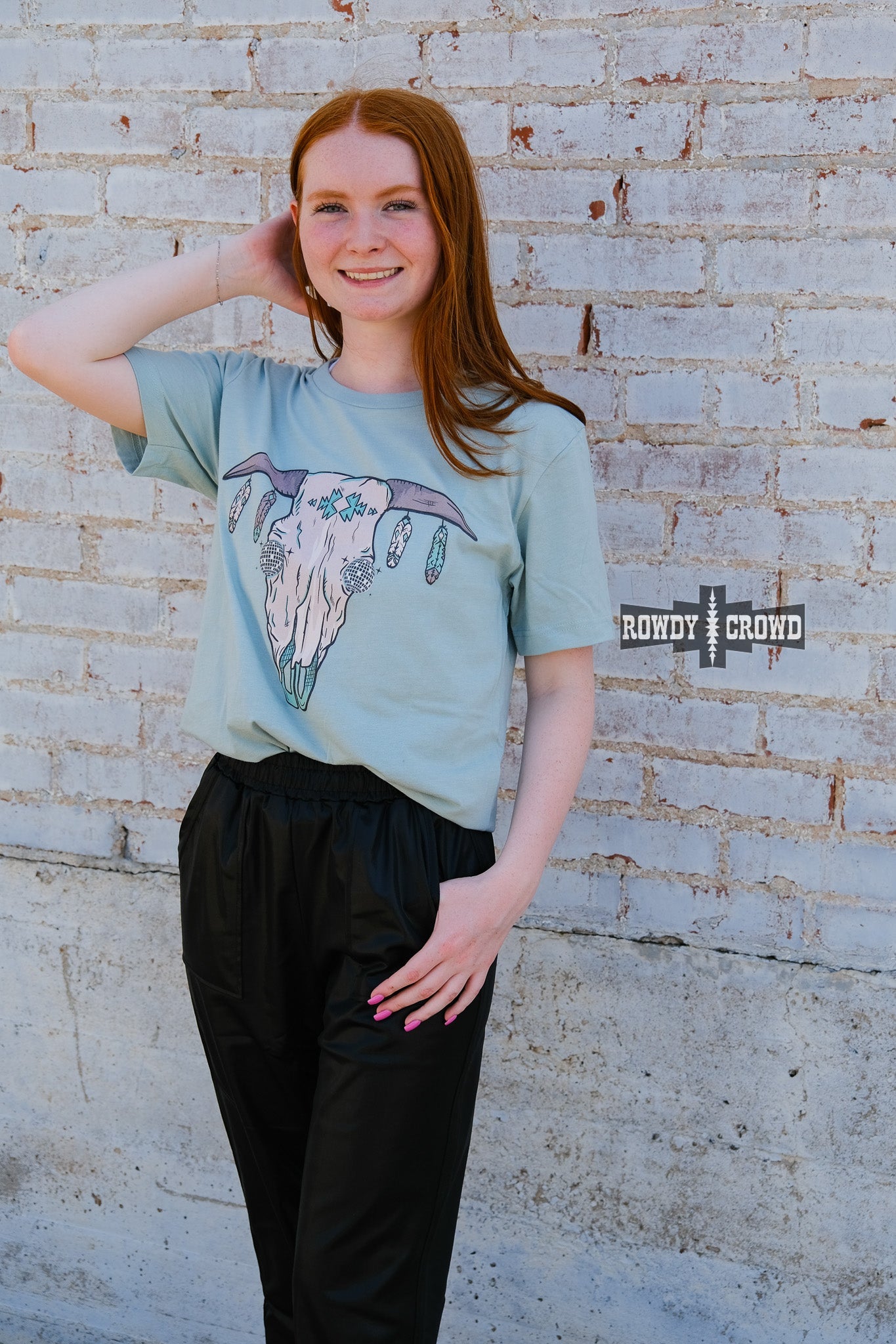 western apparel, western graphic tee, graphic western tees, wholesale clothing, western wholesale, women's western graphic tees, wholesale clothing and jewelry, western boutique clothing, western women's graphic tee, steer skull tee, disco steer skull, western boho tee, western steer skull
