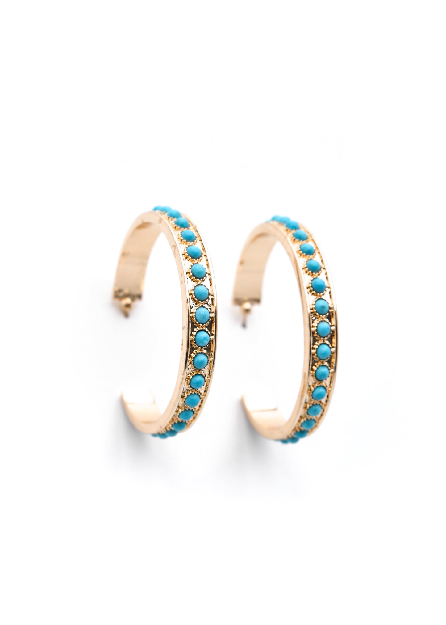 Gold and Turquoise Hoops