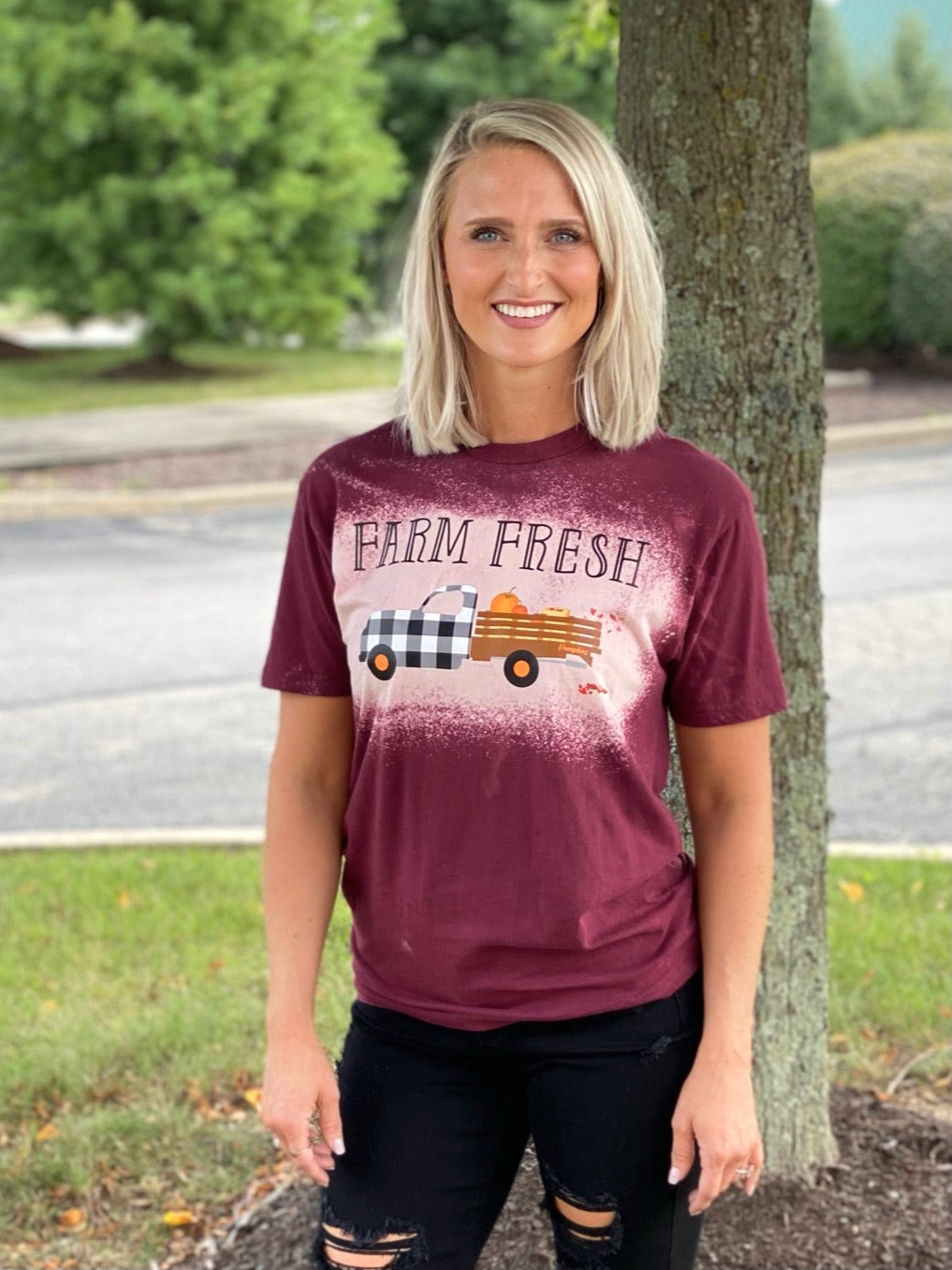 Farm Fresh Bleached Graphic Tee