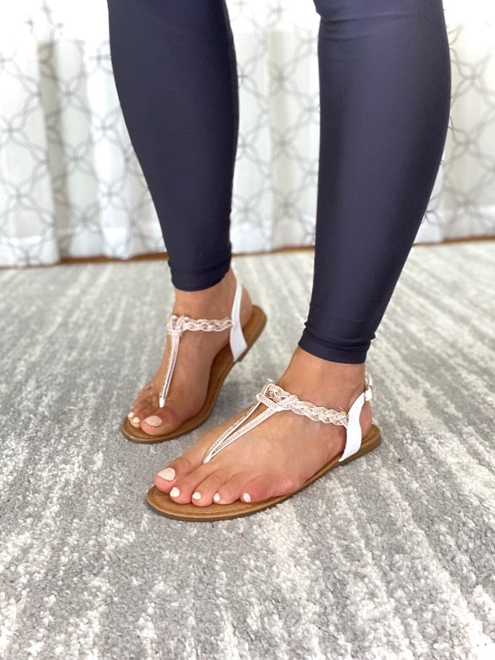 Poised with Confidence Sandals in White