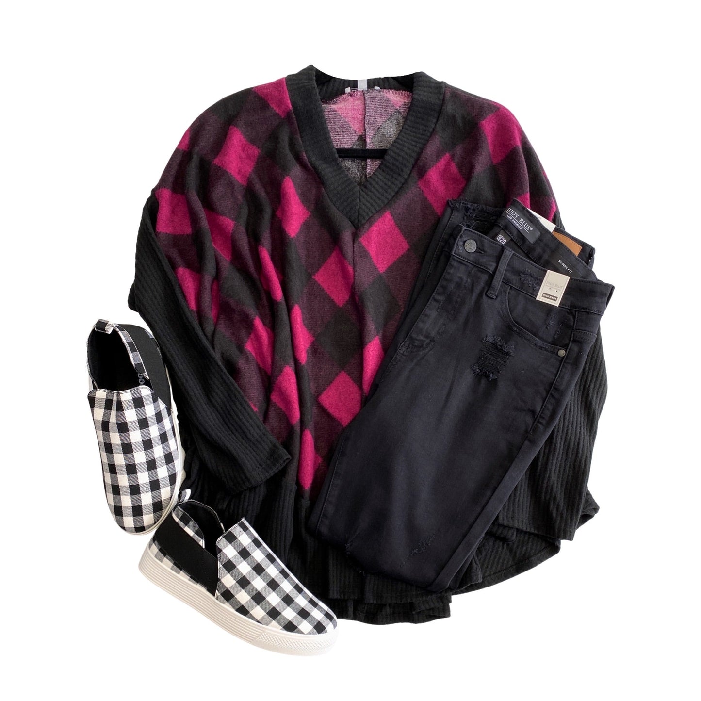 So Sammy Shoes in White Plaid