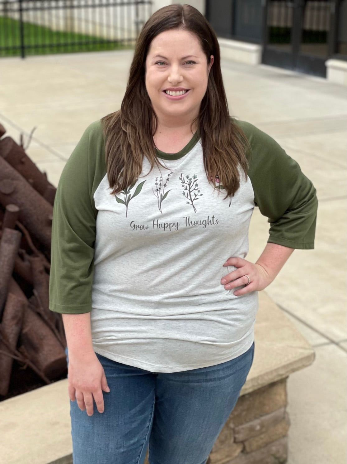 Grow Happy Thoughts Graphic Raglan
