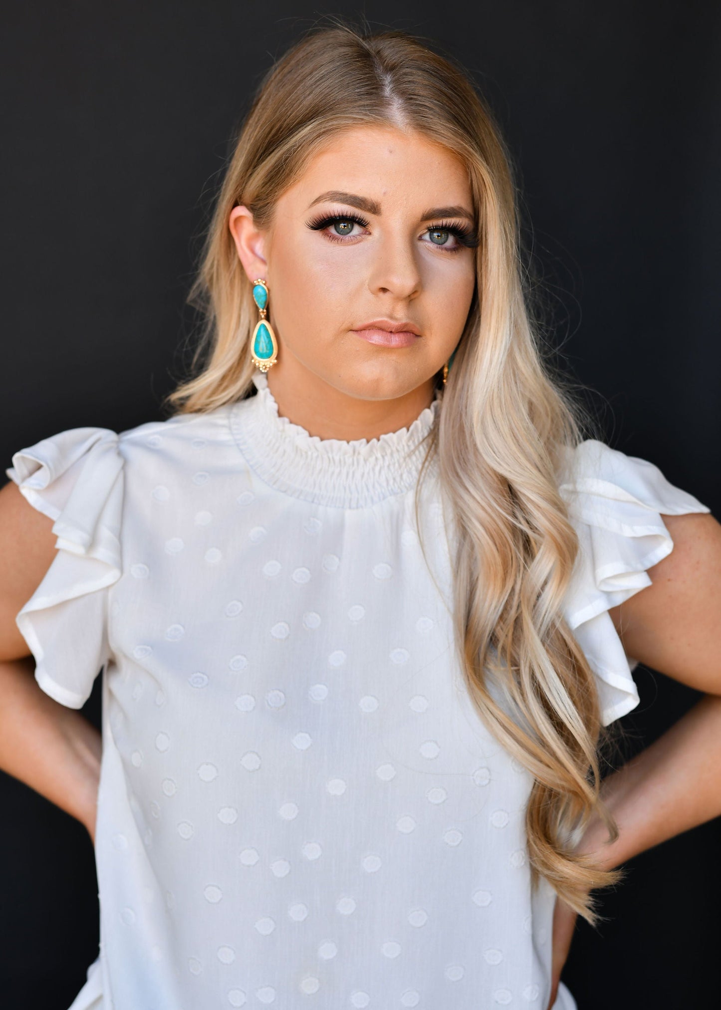 Turquoise and Gold Teardrop Earrings