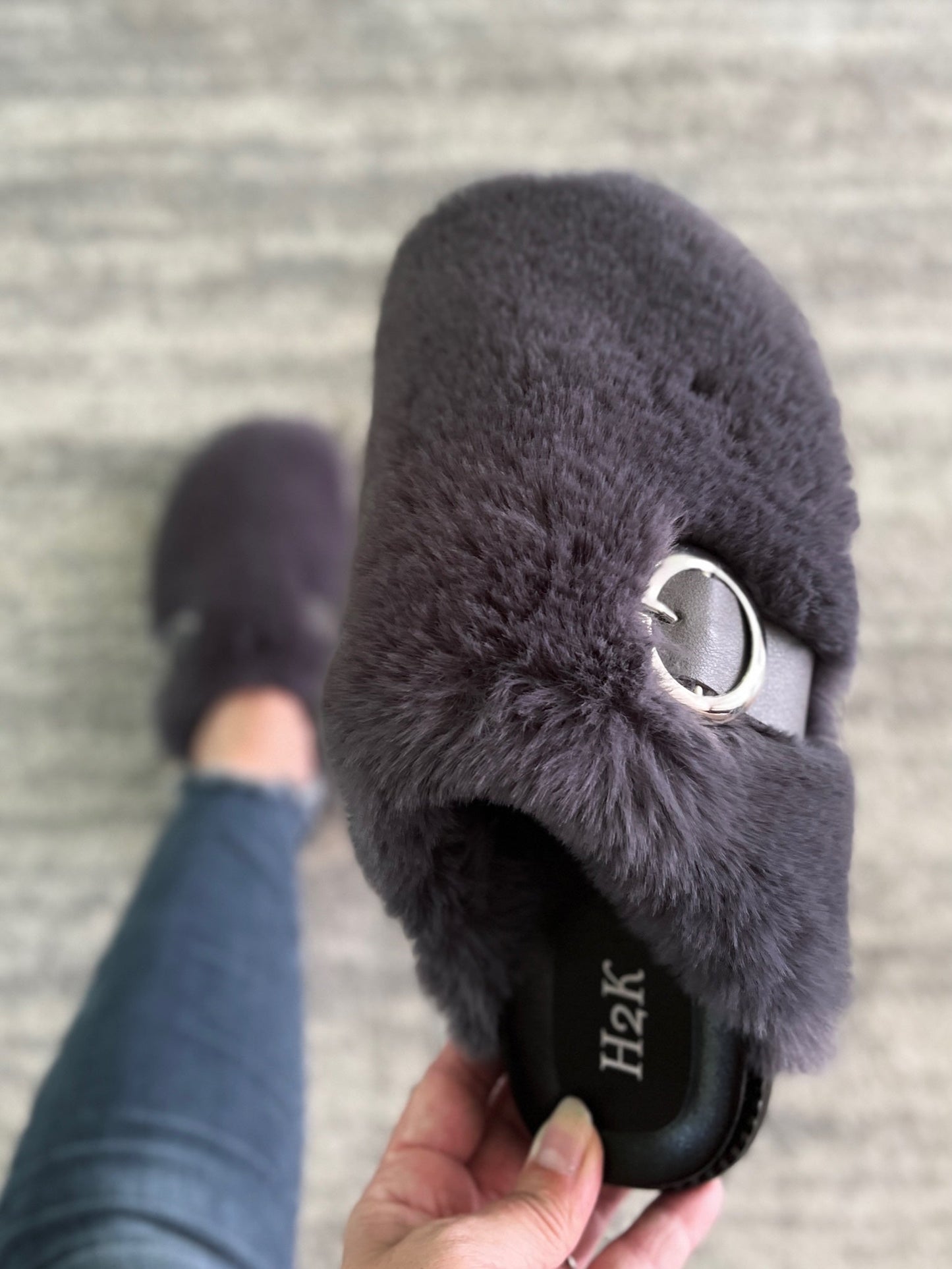 Get Cozy Slippers in Gray