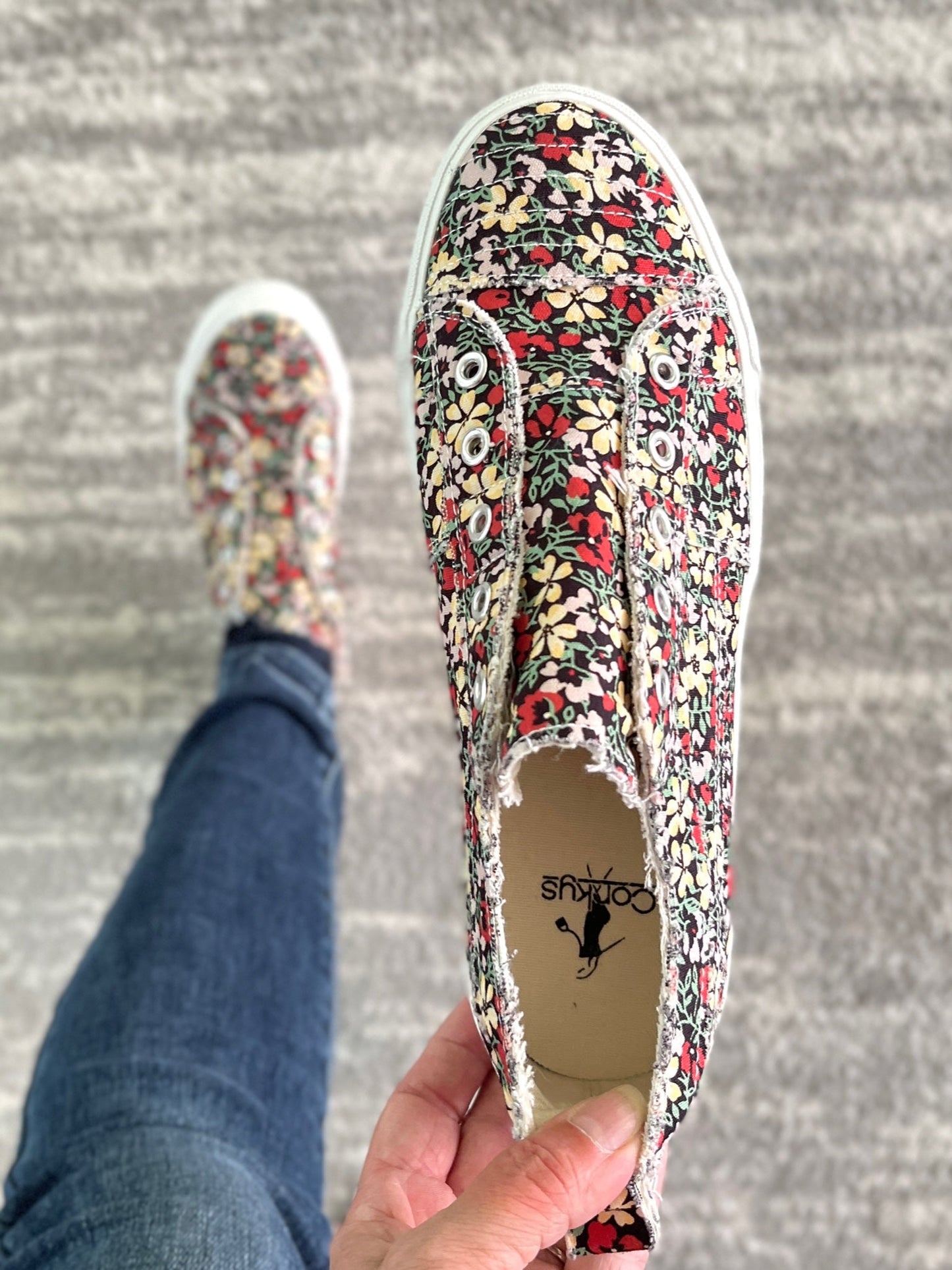 My Black Floral Babalu Shoes