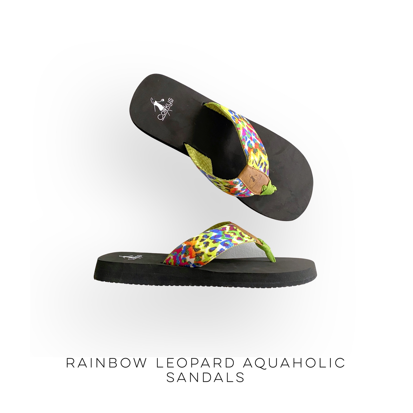 Rainbow Leopard Aquaholic Sandals