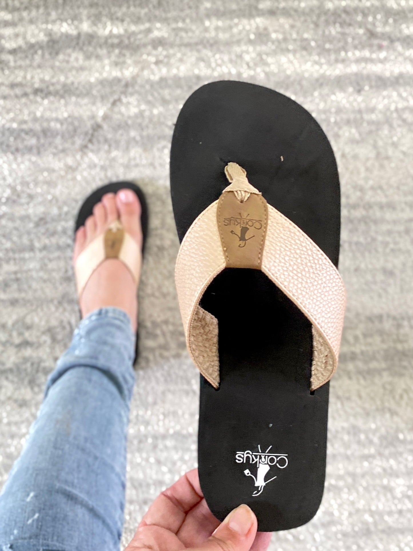 Beach Bound Sandals in Gold