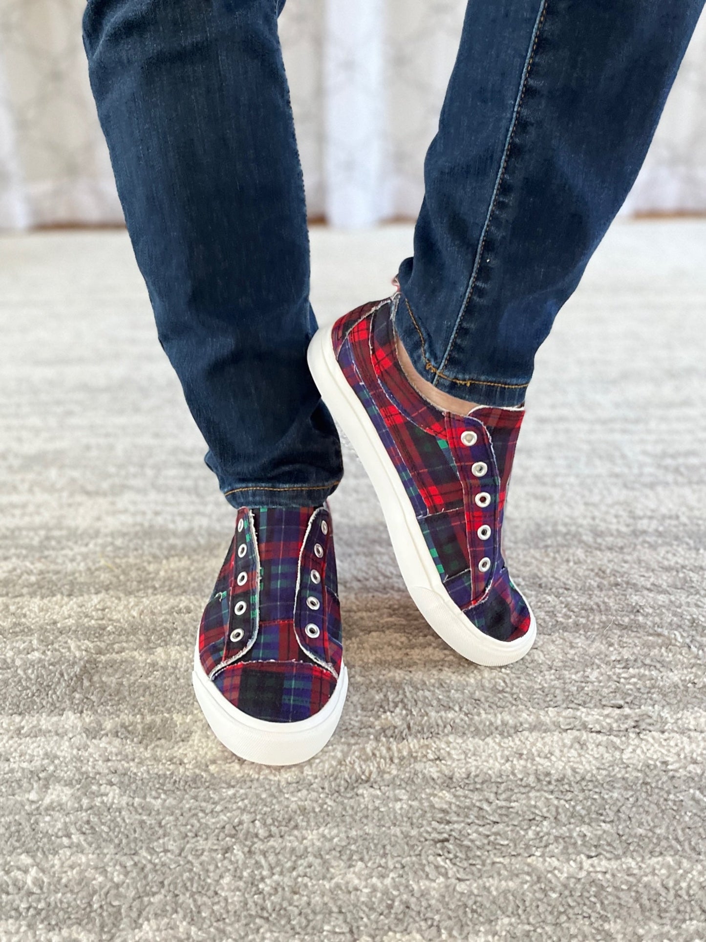 My Navy Tartan Babalu Shoes