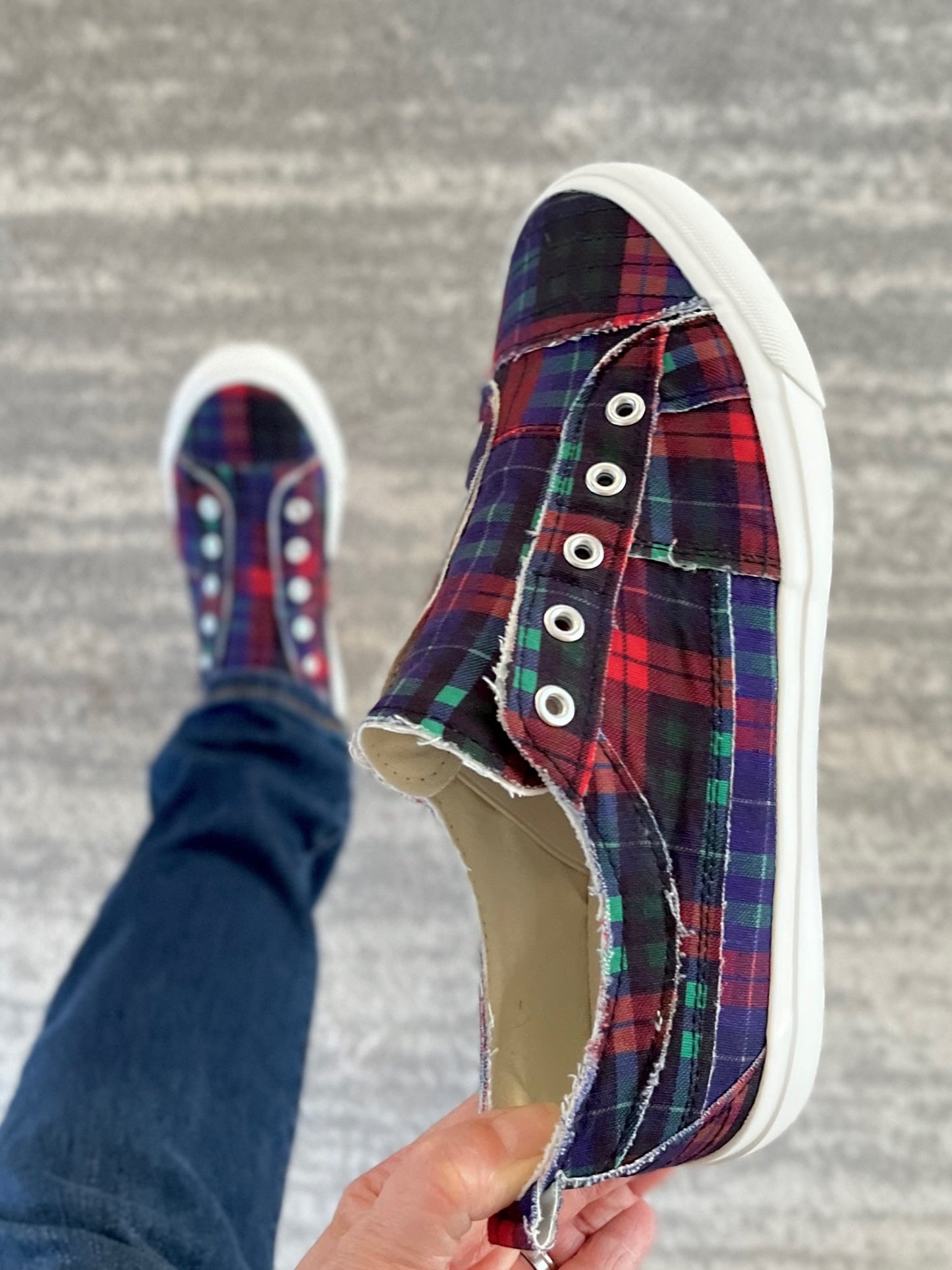 My Navy Tartan Babalu Shoes