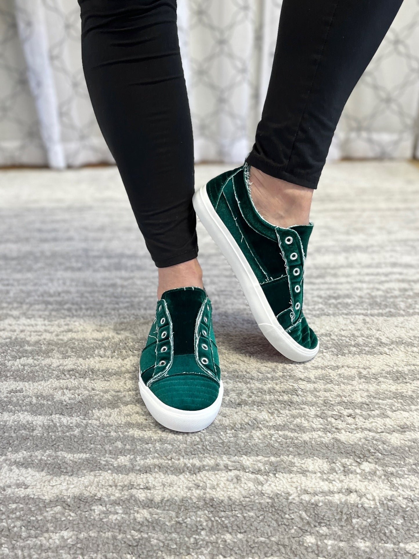 My Green Velvet Babalu Shoes
