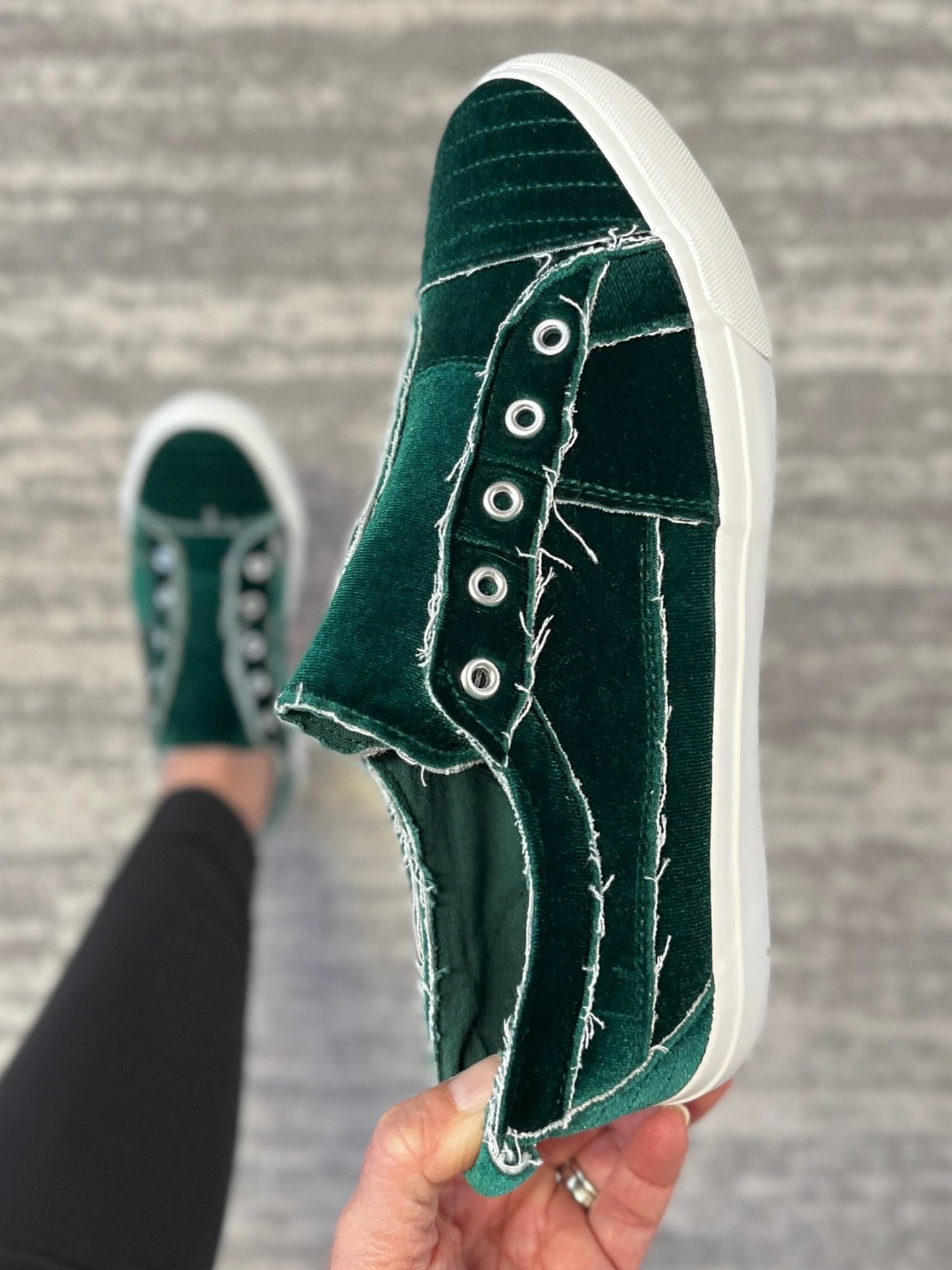 My Green Velvet Babalu Shoes