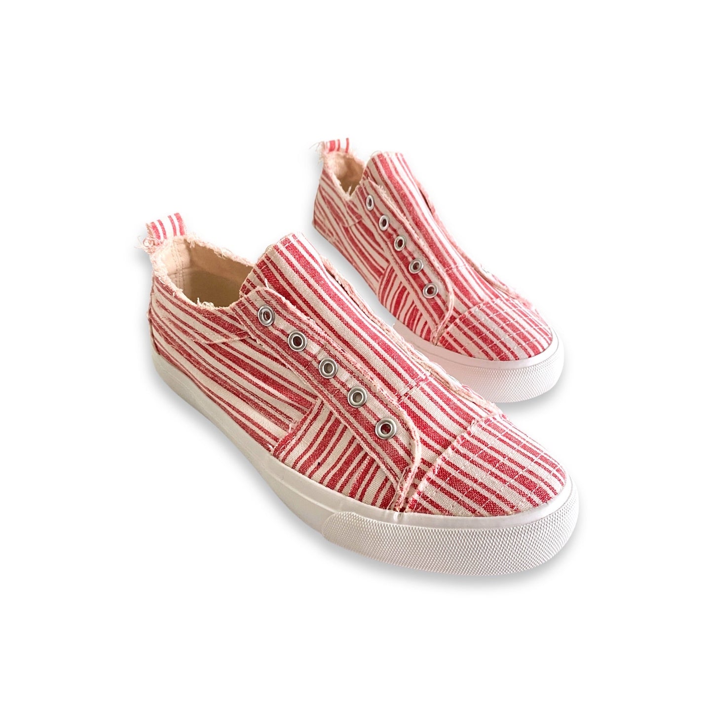 My Red Striped Babalu Shoes