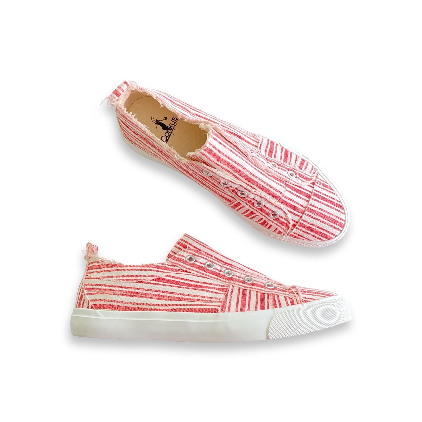 My Red Striped Babalu Shoes