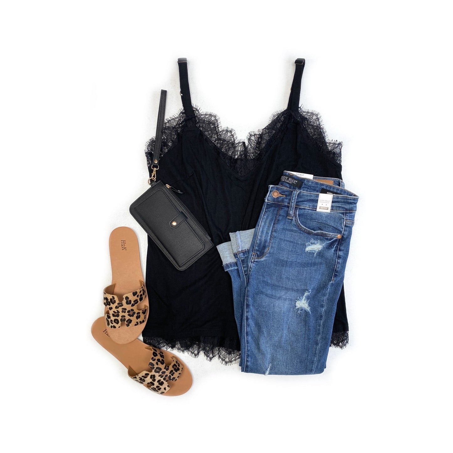 Living in Lace Tank in Black