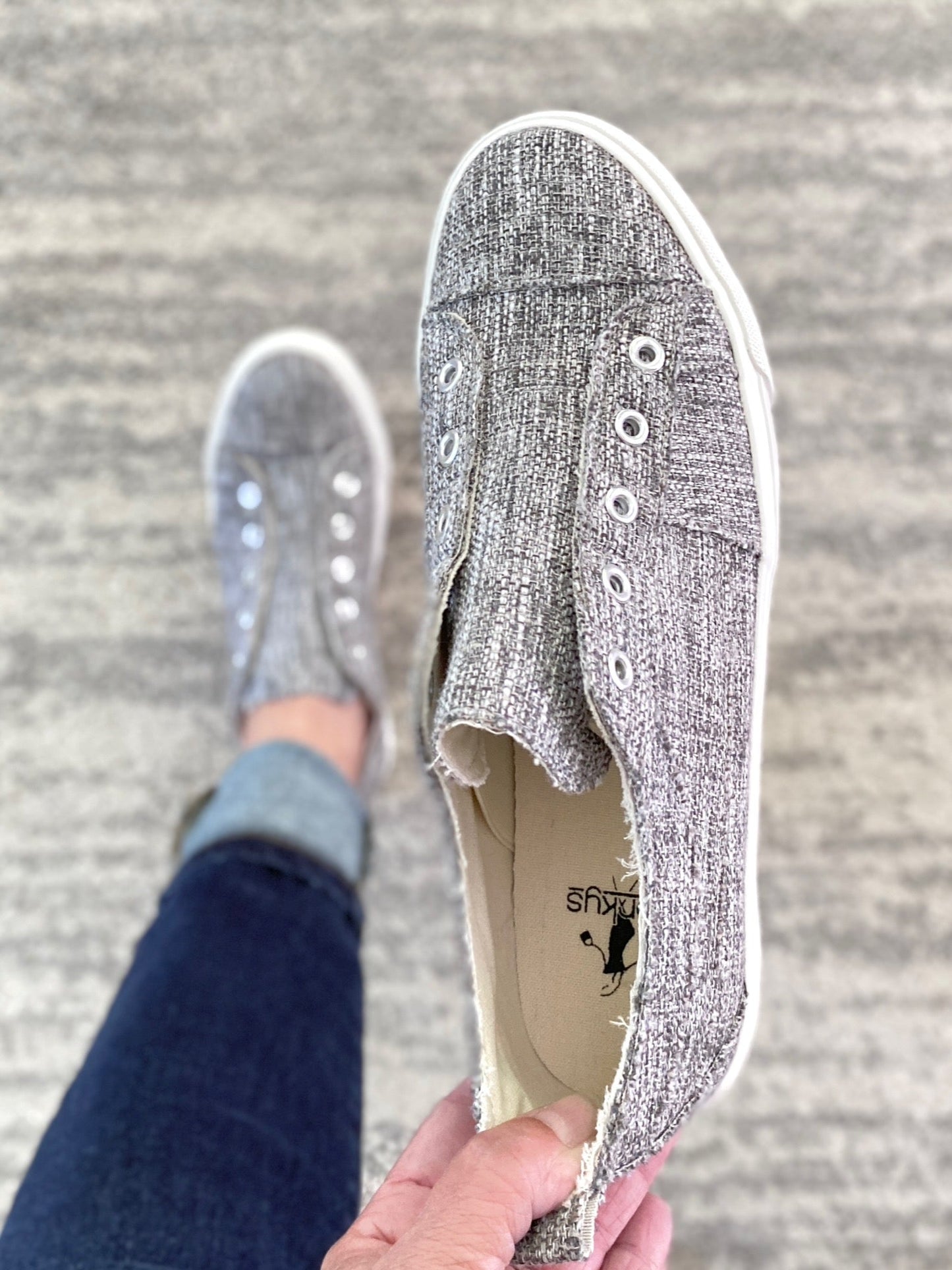 My Gray Tweed Babalu Shoes